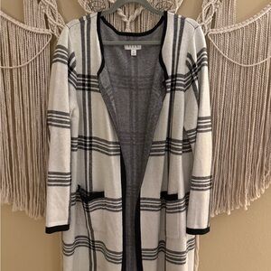 Elle Black and White Plaid Cardigan